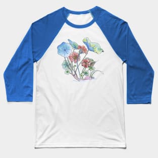 Nasturtium watercolor Baseball T-Shirt